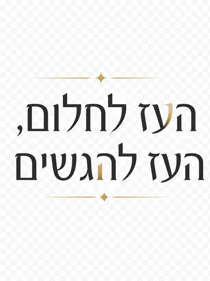 טפט עם ציטוט השראה בעברית בטיפוגרפיה מודרנית עם צבעים עדינים וקווים נקיים.