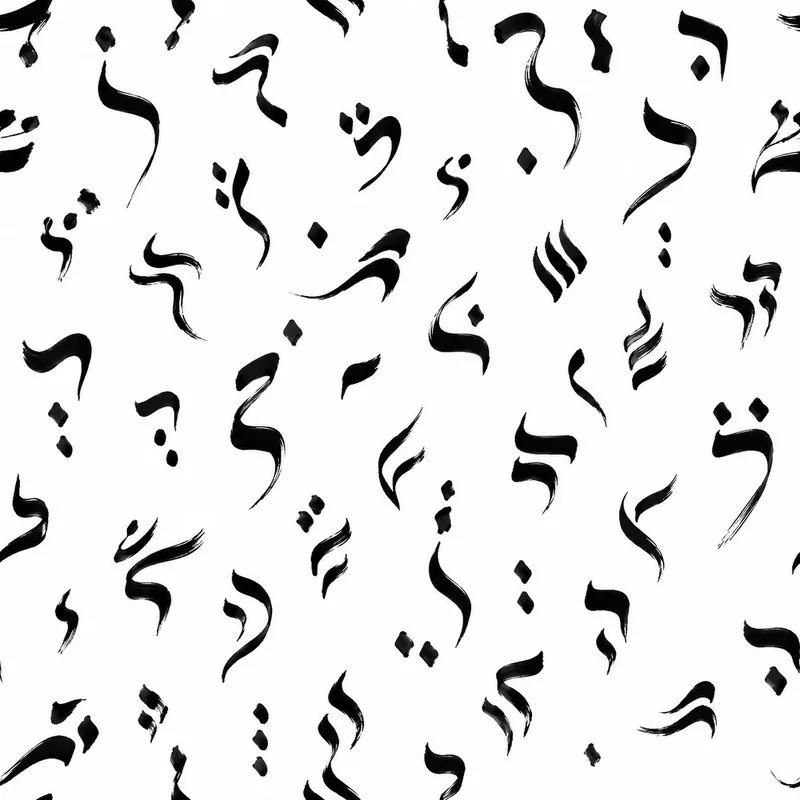 משיכות מכחול שחורות ונקודות על רקע לבן, עיצוב מינימליסטי