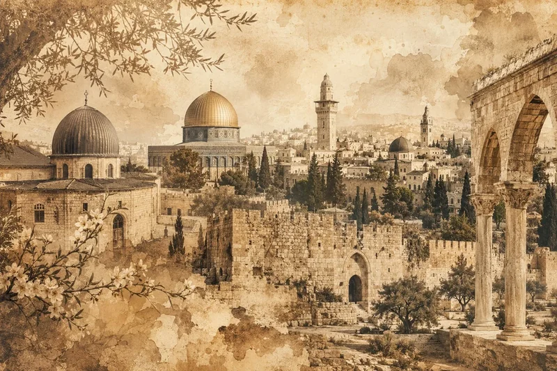 נוף עירוני היסטורי עם כיפות בולטות וארכיטקטורה אבן בצבעי ספיה