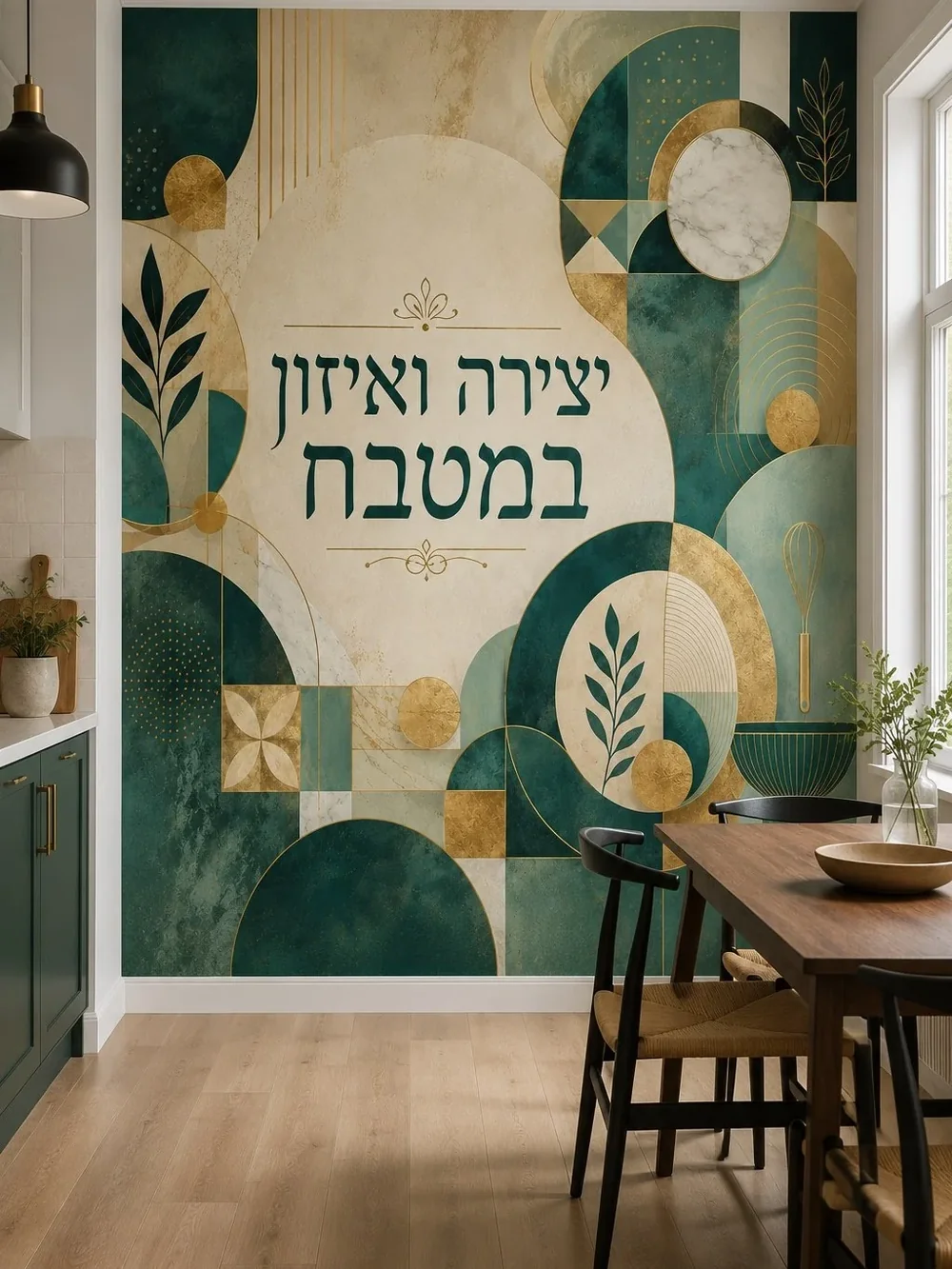 צורות גיאומטריות ועלים