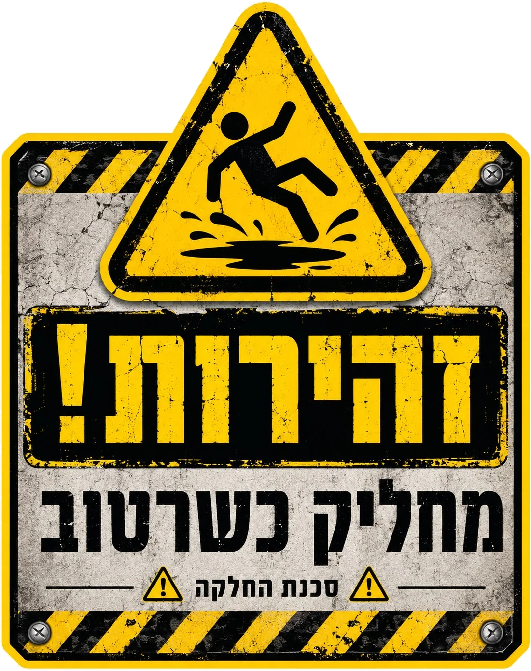 אזהרה: ריצפה רטובה