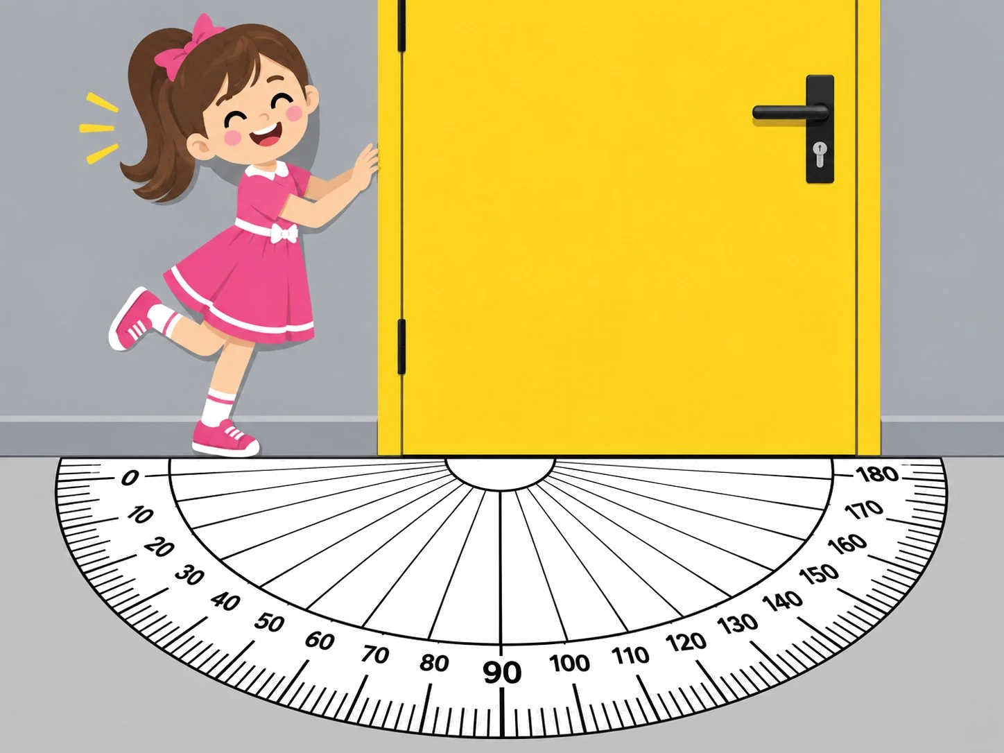 נערה עם מחוגה ודלת